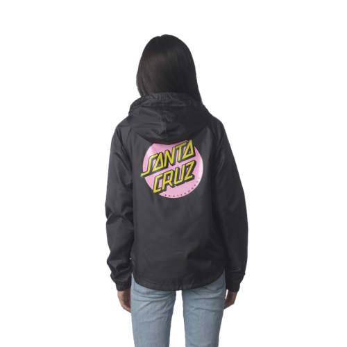 Santa Cruz Other Dot Hooded Windbreaker Jacket Womens Black