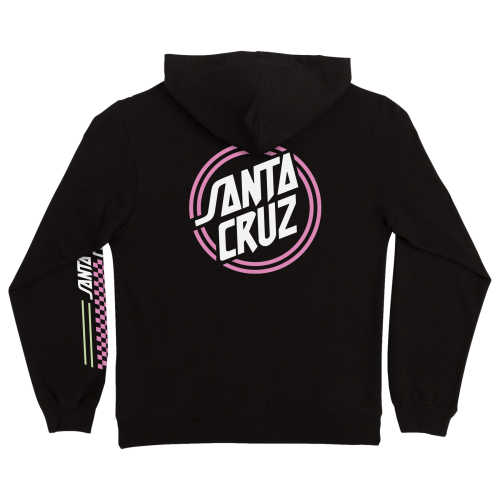 Santa Cruz Check Alt Dot Black Youth Zip Up Hoodie