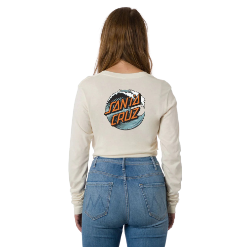 Santa Cruz Wave Dot Longsleeve T-Shirt Womens Cream