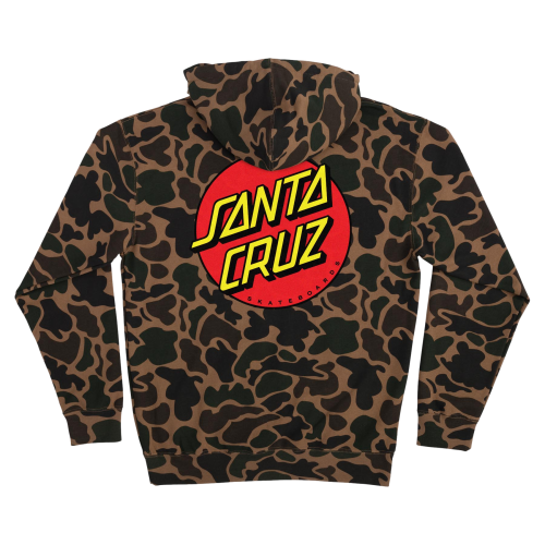 Santa Cruz Classic Dot P/O Hooded Heavyweight Sweatshirt Mens Duck Camo