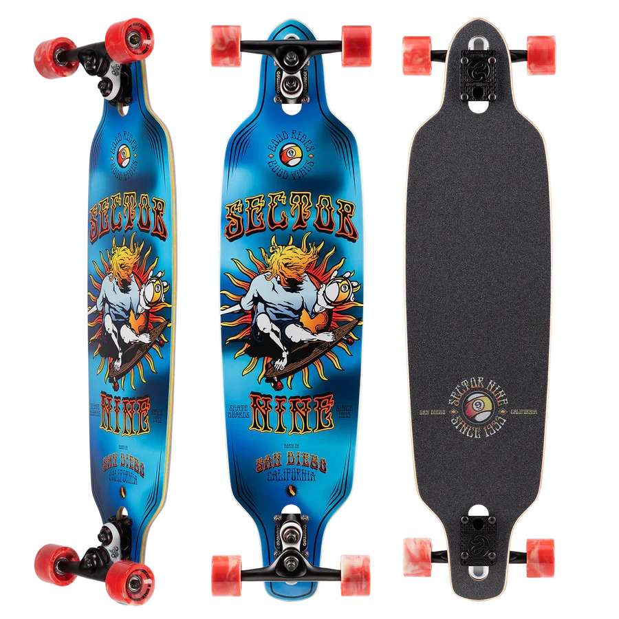 Sector 9 9er Mini Fractal Blue Longboard Complete